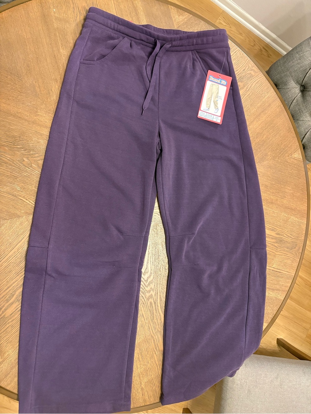 Ladies Purple Fleece Jogger Pants - Pull-On Comfort